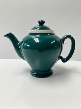 Vintage McCormick Bru-O-Lator Teapot by Hall China Teal Turquoise Baltimore MD
